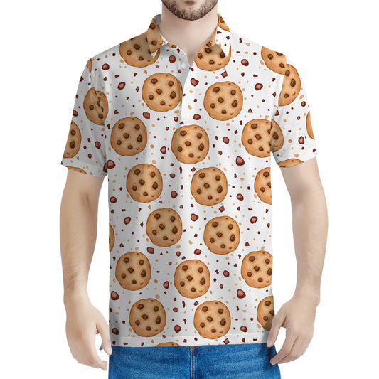 Sweet Cookie Pattern Print Men's Polo Shirt