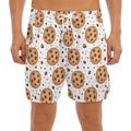 Sweet Cookie Pattern Print Men's Split Running Shorts
