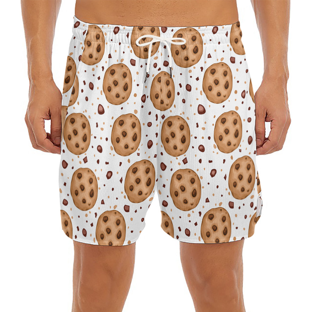 Sweet Cookie Pattern Print Men's Split Running Shorts