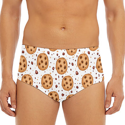 Sweet Cookie Pattern Print Men's Triangle Swim Briefs