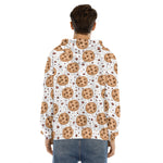 Sweet Cookie Pattern Print Men's Velvet Pullover Hoodie