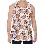 Sweet Cookie Pattern Print Men's Velvet Tank Top