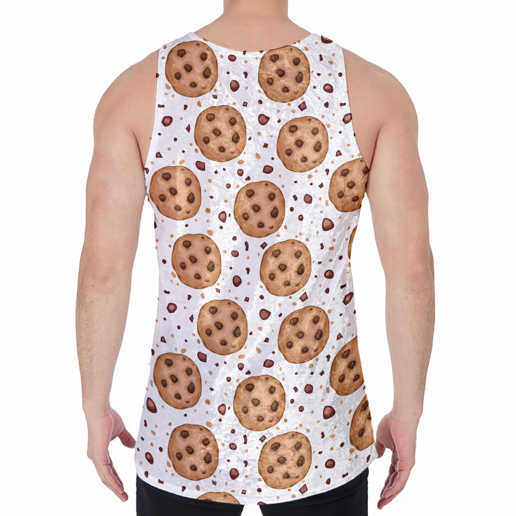 Sweet Cookie Pattern Print Men's Velvet Tank Top