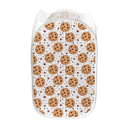 Sweet Cookie Pattern Print Mesh Laundry Hamper