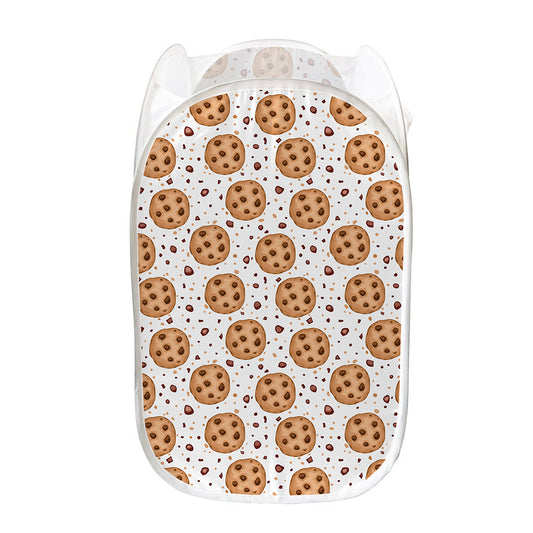 Sweet Cookie Pattern Print Mesh Laundry Hamper