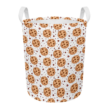 Sweet Cookie Pattern Print Round Laundry Basket