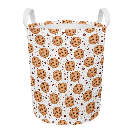 Sweet Cookie Pattern Print Round Laundry Basket