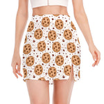 Sweet Cookie Pattern Print Side Slit Mini Skirt