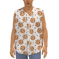 Sweet Cookie Pattern Print Sleeveless Baseball Jersey