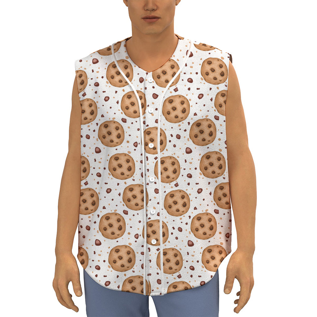 Sweet Cookie Pattern Print Sleeveless Baseball Jersey
