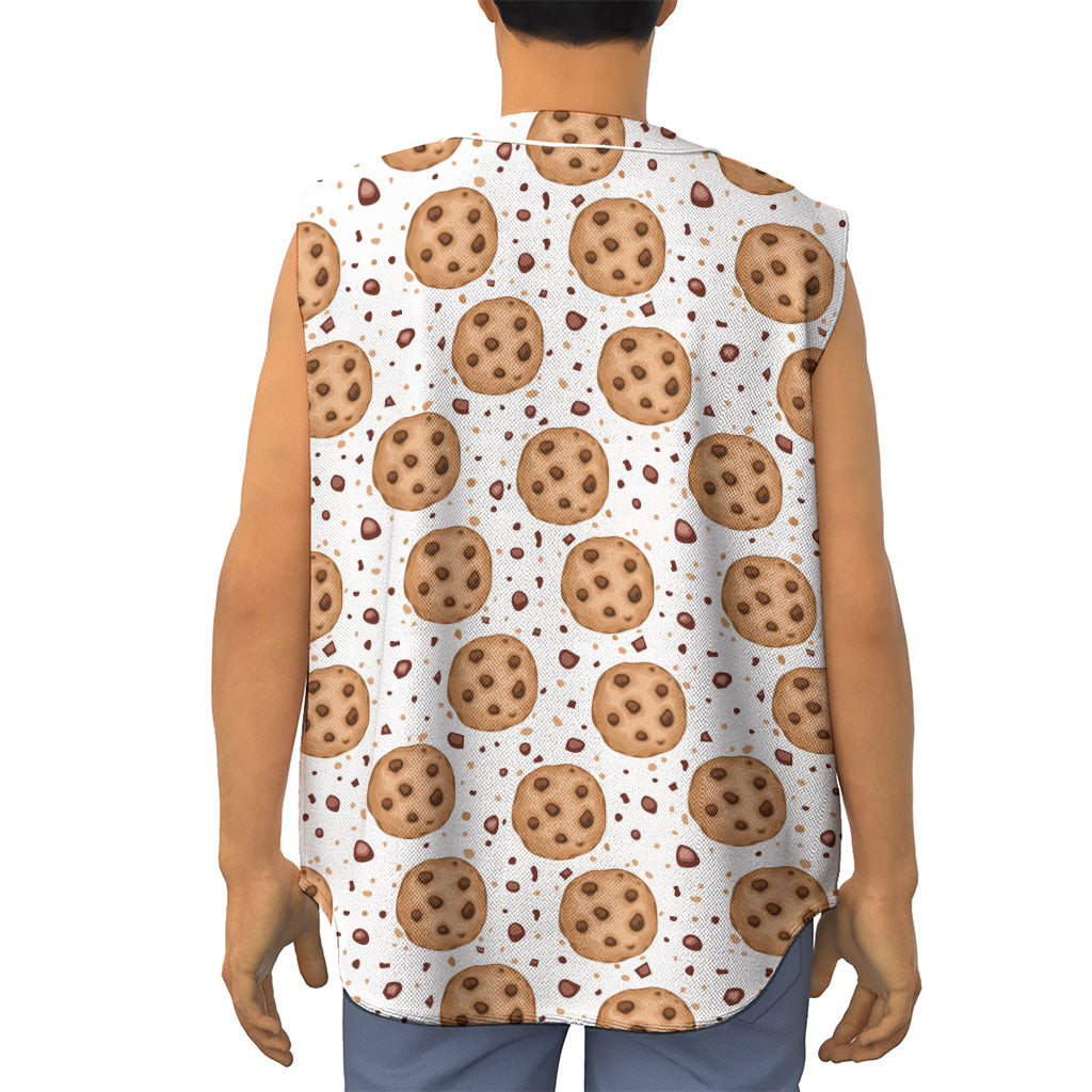 Sweet Cookie Pattern Print Sleeveless Baseball Jersey