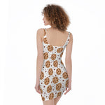 Sweet Cookie Pattern Print Sleeveless Bodycon Dress