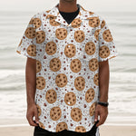 Sweet Cookie Pattern Print Textured Short Sleeve Shirt