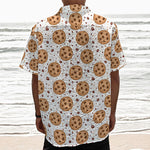 Sweet Cookie Pattern Print Textured Short Sleeve Shirt