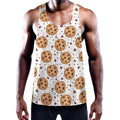 Sweet Cookie Pattern Print Men's Workout Tank Top