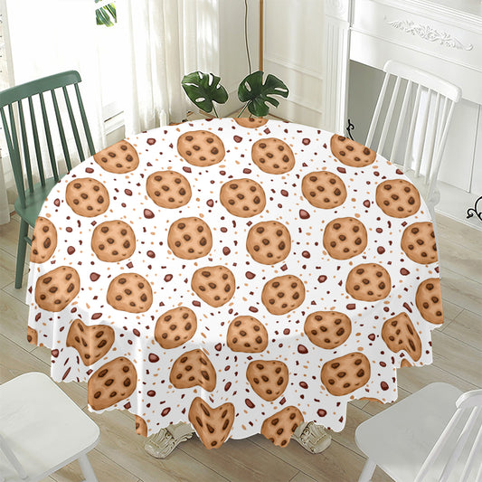 Sweet Cookie Pattern Print Waterproof Round Tablecloth