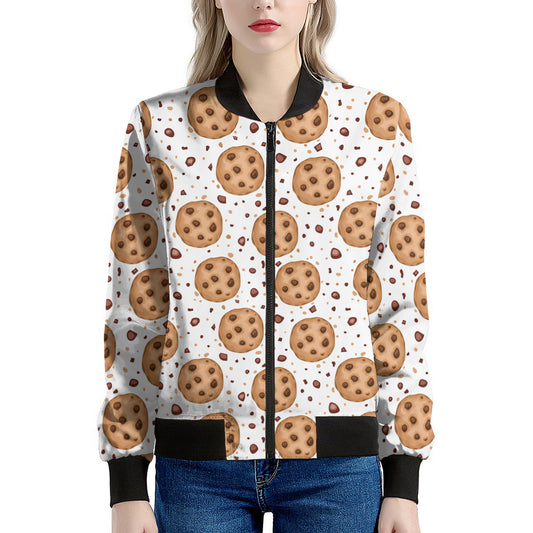 Sweet Cookie Pattern Print Women's Bomber Jacket