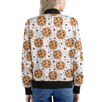 Sweet Cookie Pattern Print Women's Bomber Jacket