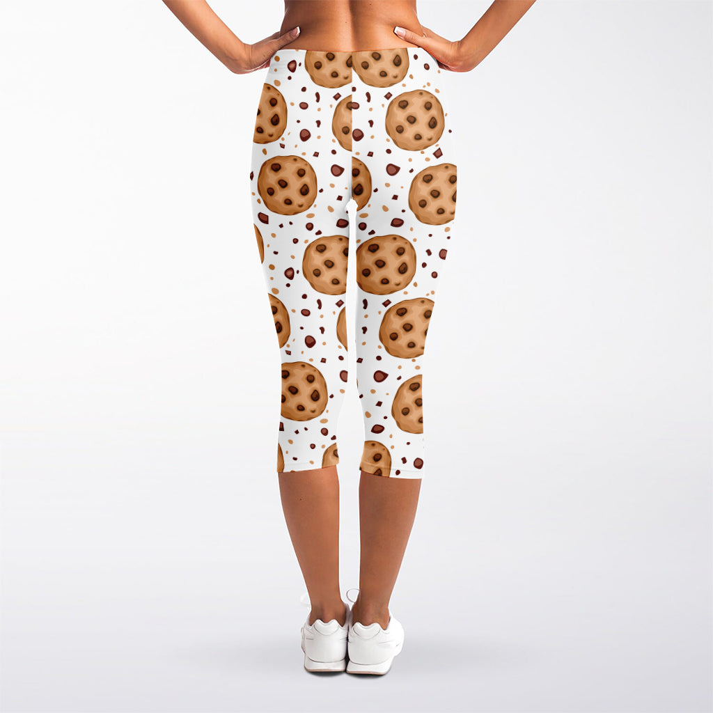 Sweet Cookie Pattern Print Women's Capri Leggings