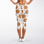 Sweet Cookie Pattern Print Women's Capri Leggings