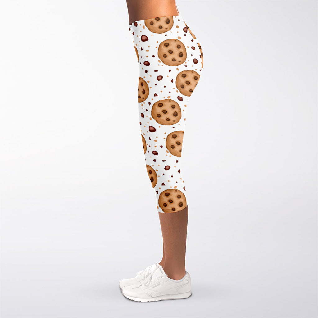 Sweet Cookie Pattern Print Women's Capri Leggings