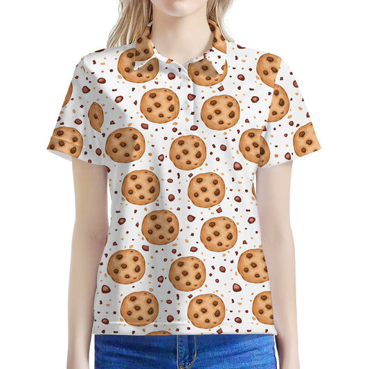Sweet Cookie Pattern Print Women's Polo Shirt