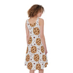 Sweet Cookie Pattern Print Women's Sleeveless Dress