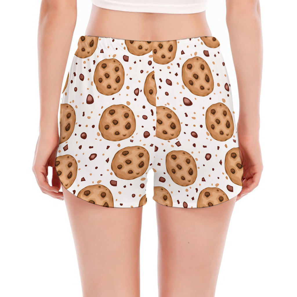 Sweet Cookie Pattern Print Women's Split Running Shorts