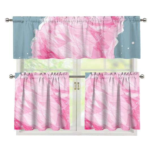 Sweet Cotton Candy Print 3 Piece Kitchen Curtains