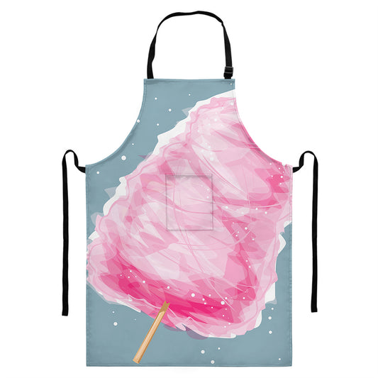 Sweet Cotton Candy Print Bib Apron With Pocket
