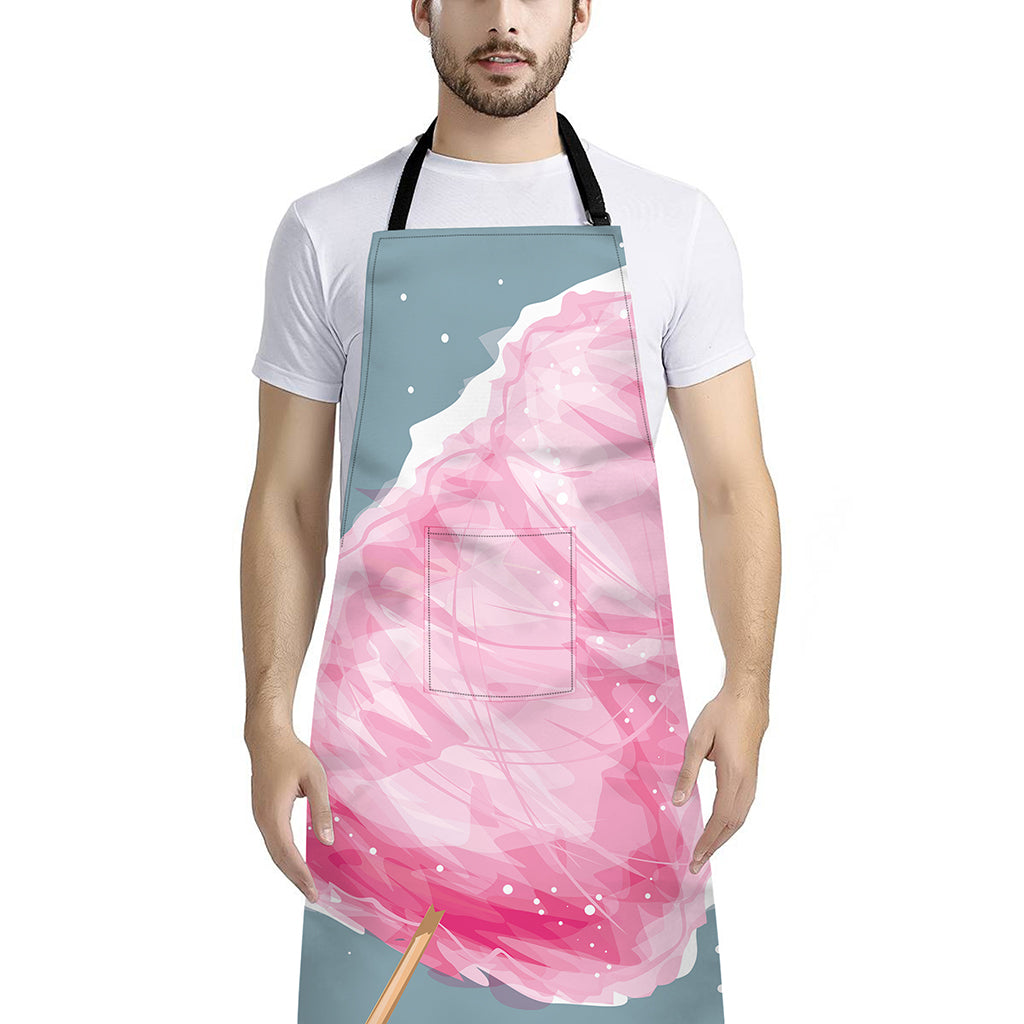 Sweet Cotton Candy Print Bib Apron With Pocket