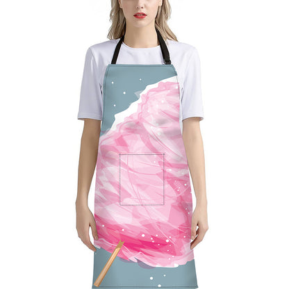 Sweet Cotton Candy Print Bib Apron With Pocket
