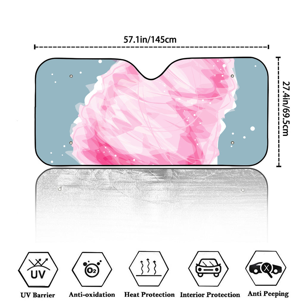 Sweet Cotton Candy Print Car Windshield Sun Shade