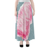 Sweet Cotton Candy Print Chiffon Maxi Skirt