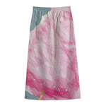 Sweet Cotton Candy Print Cotton Front Slit Maxi Skirt