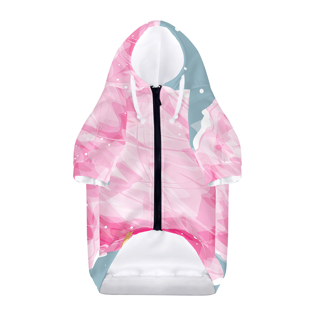 Sweet Cotton Candy Print Dog Zip Up Hoodie