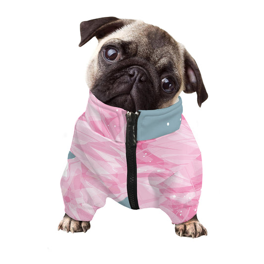 Sweet Cotton Candy Print Dog Zip Up Jacket