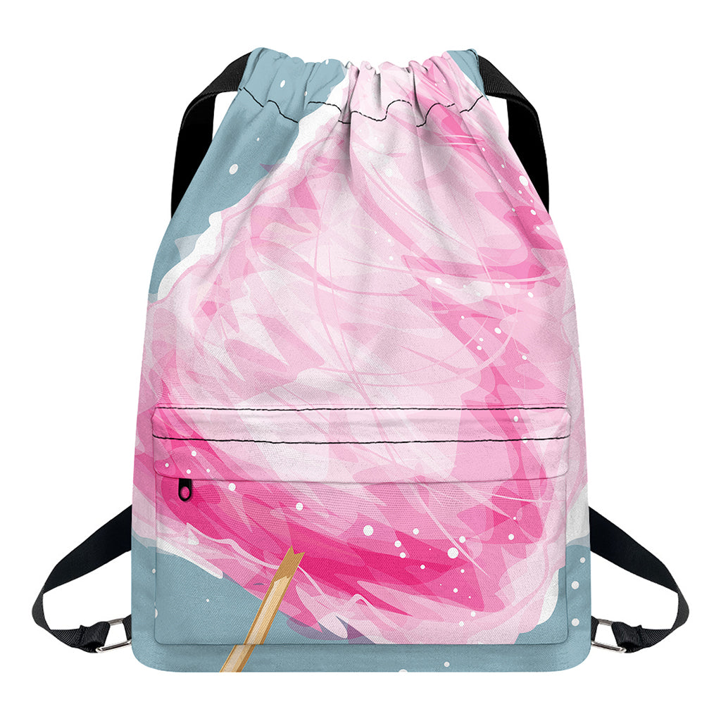 Sweet Cotton Candy Print Drawstring Backpack
