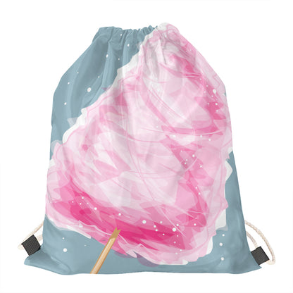 Sweet Cotton Candy Print Drawstring Bag