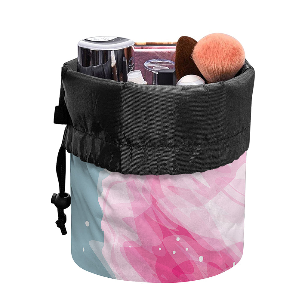 Sweet Cotton Candy Print Drawstring Makeup Bag