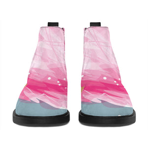 Sweet Cotton Candy Print Flat Ankle Boots