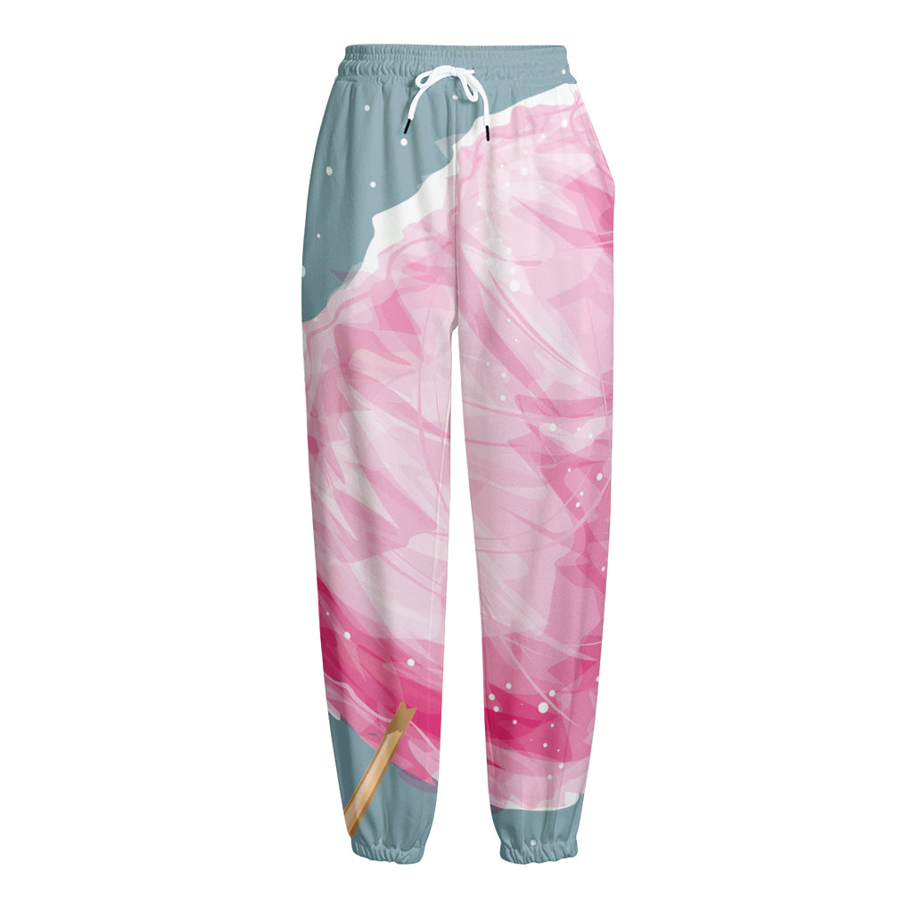Sweet Cotton Candy Print Fleece Lined Knit Pants