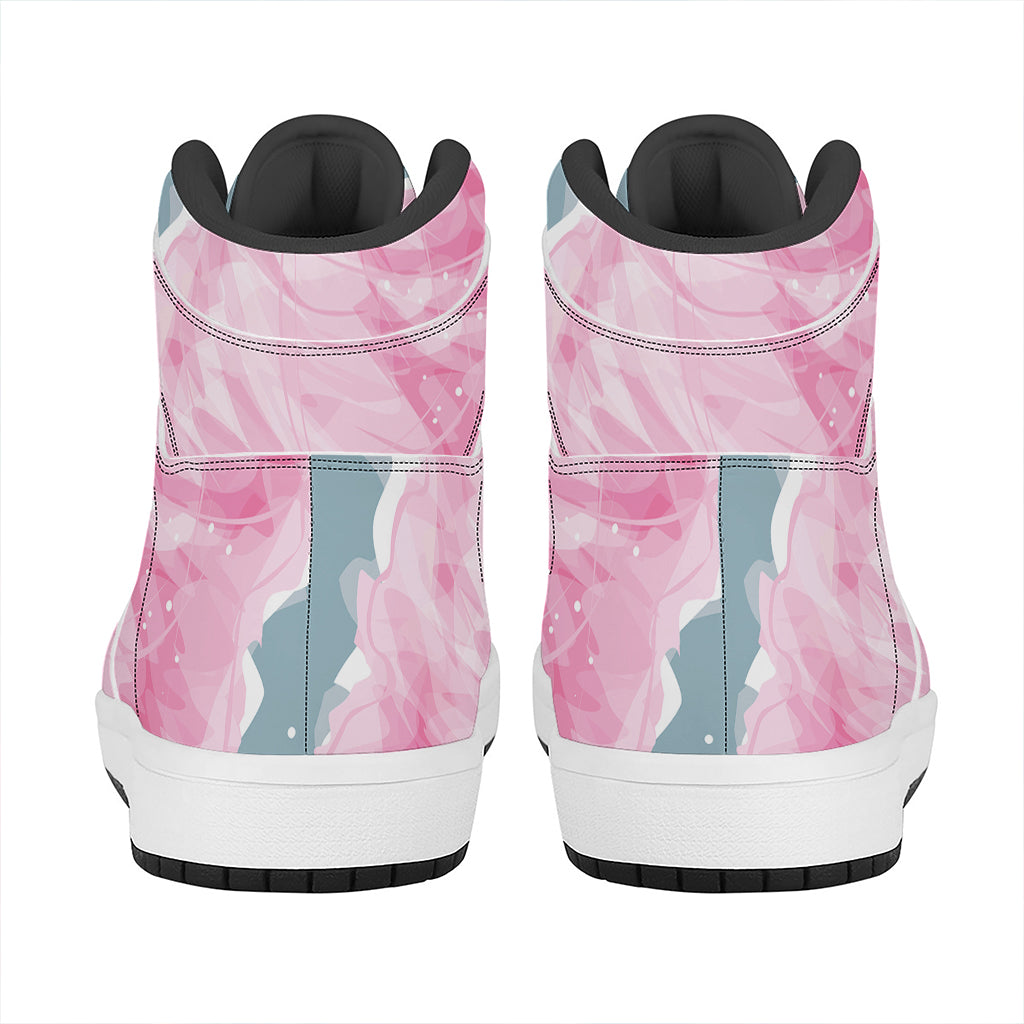 Sweet Cotton Candy Print High Top Leather Sneakers