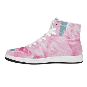 Sweet Cotton Candy Print High Top Leather Sneakers