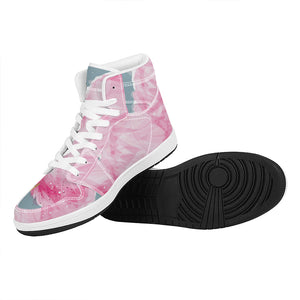 Sweet Cotton Candy Print High Top Leather Sneakers