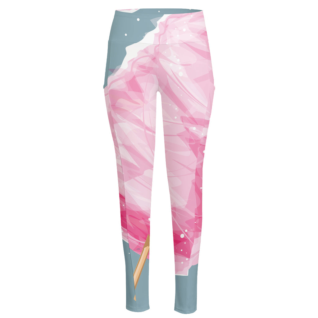 Sweet Cotton Candy Print High-Waisted Pocket Leggings