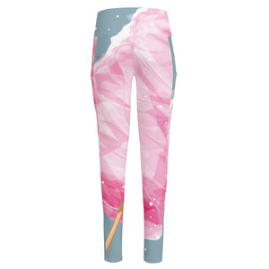 Sweet Cotton Candy Print High-Waisted Pocket Leggings