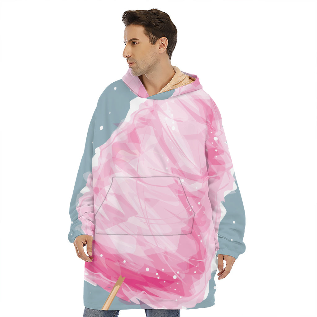 Sweet Cotton Candy Print Hoodie Blanket