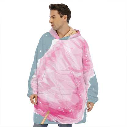 Sweet Cotton Candy Print Hoodie Blanket