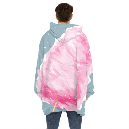 Sweet Cotton Candy Print Hoodie Blanket